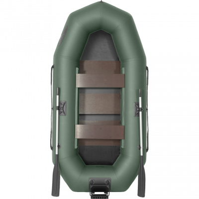 Лодка гребная под мотор Лоцман Профи С-300 МПРС зелёный (реечная слань, приставка под мотор)