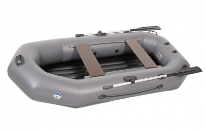 Лодка гребная под мотор Лоцман Профи 240 ВНД (серый)