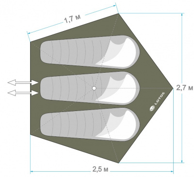 Летняя палатка Лотос 3 Саммер (270х250/180 см)