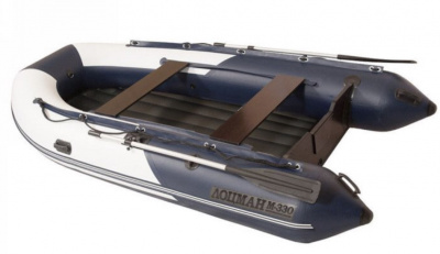 Лодка моторная килевая Лоцман М-330 НД НД Премиум (бело-синий)