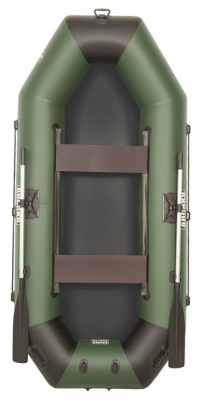 Лодка гребная под мотор Sharks S280 Люкс зелено/чёрный (пол-книжка)