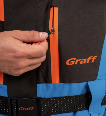 Костюм рыболовный Graff (поплавок -15°С) (215ОВ-3 черно-голубой) размер XXL (182-188)
