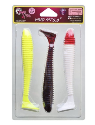 Силиконовая приманка Crazy Fish Vibro Fat 5.8" цвет М118